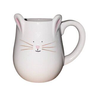 White Ceramic Bunny Mug 12 Oz By Tag With Ears & Tail Design Dishwasher